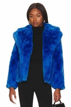 APPARIS Milly Faux Fur Jacket Azure Blue