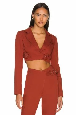 Margot Jacket Top Dark Red