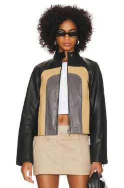 Hvar Leather Jacket Tri Color