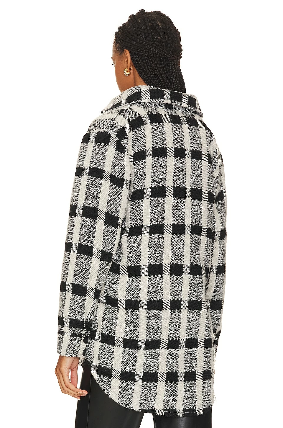 Steve Madden Eldridge Shirt Jacket Black Plaid - Image 4
