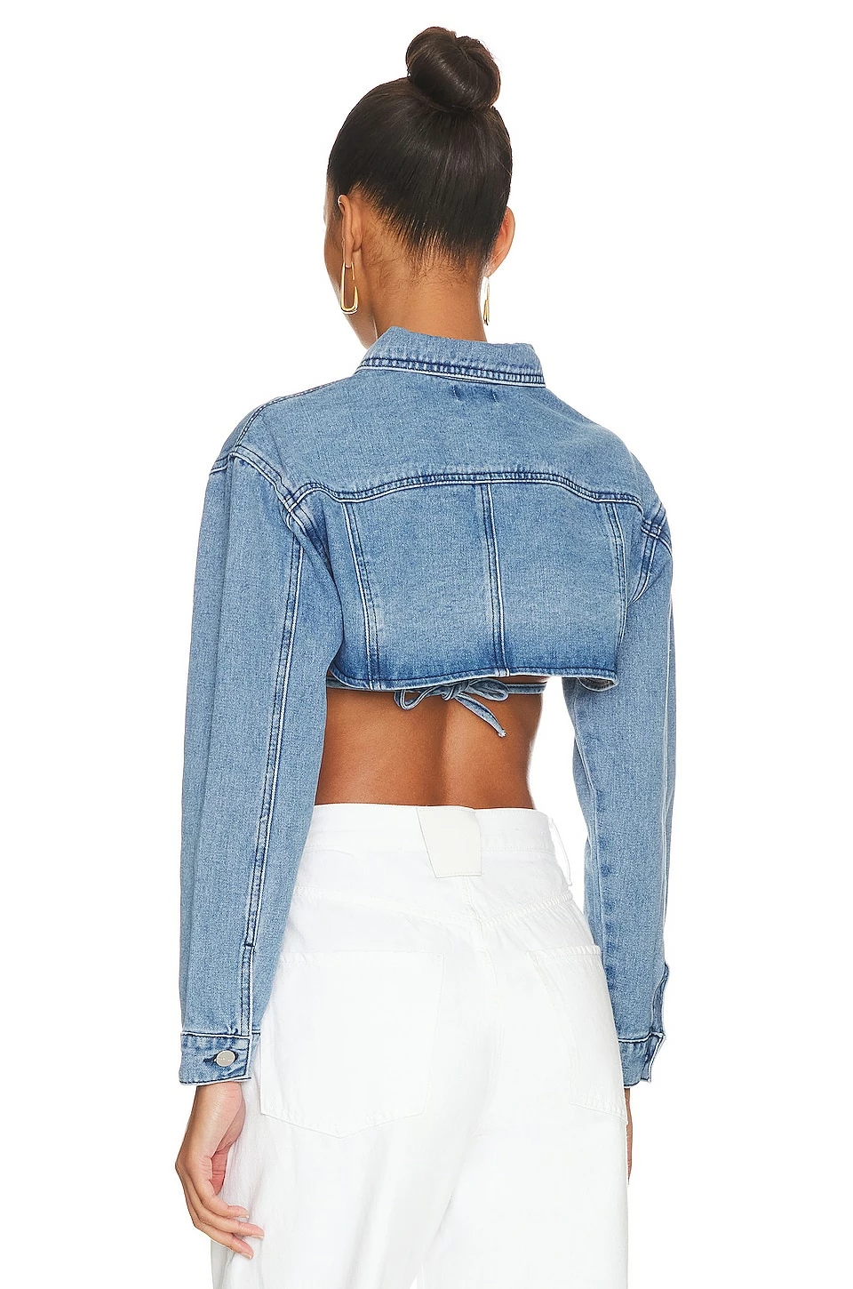 Demi Crop Jacket Set Blue Wash - Image 4